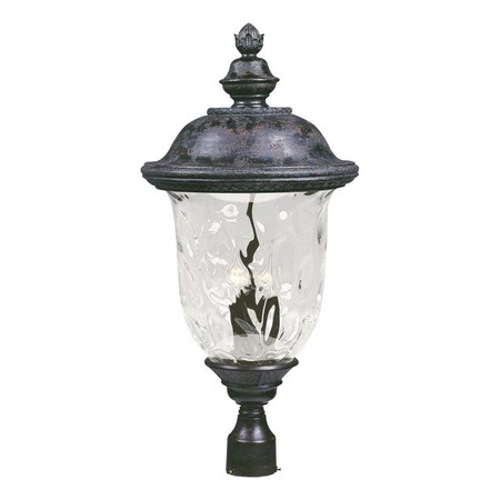 Maxim Three Light Oriental Bronze Water Glass Glass Post Light 40421WGOB